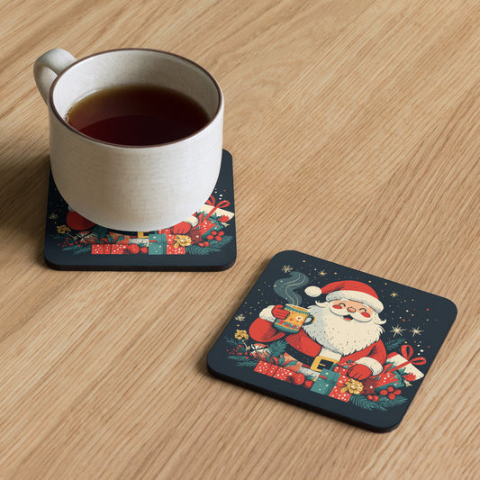 Cork-back coaster Tea with Santa