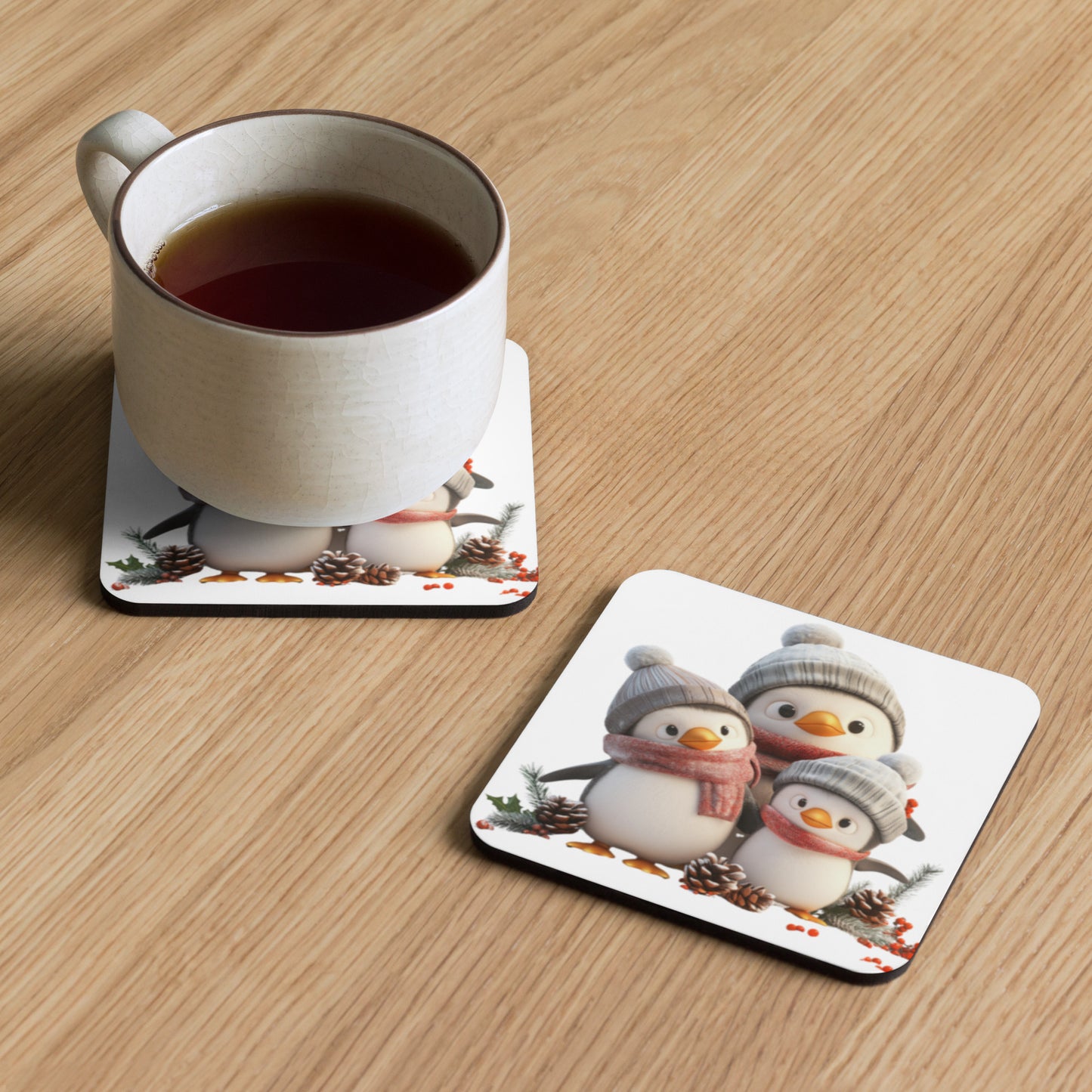 Cork-back coaster Snowman Squad