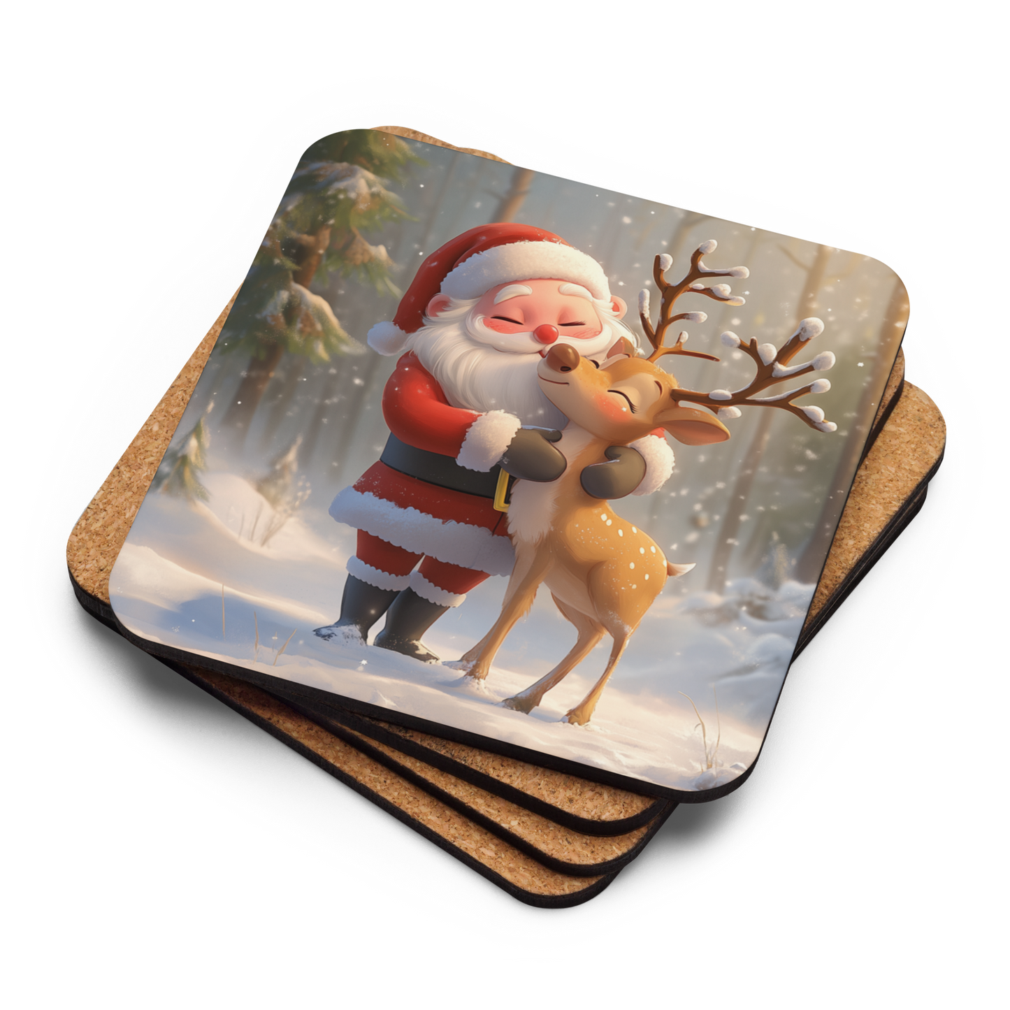 Christmas Coasters Bundle - Santa and Reindeer (X4)