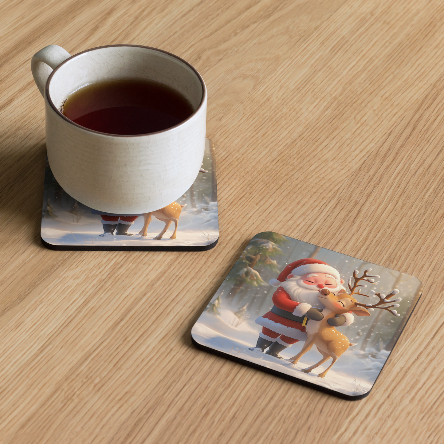 Christmas Coasters Bundle - Santa and Reindeer (X4)