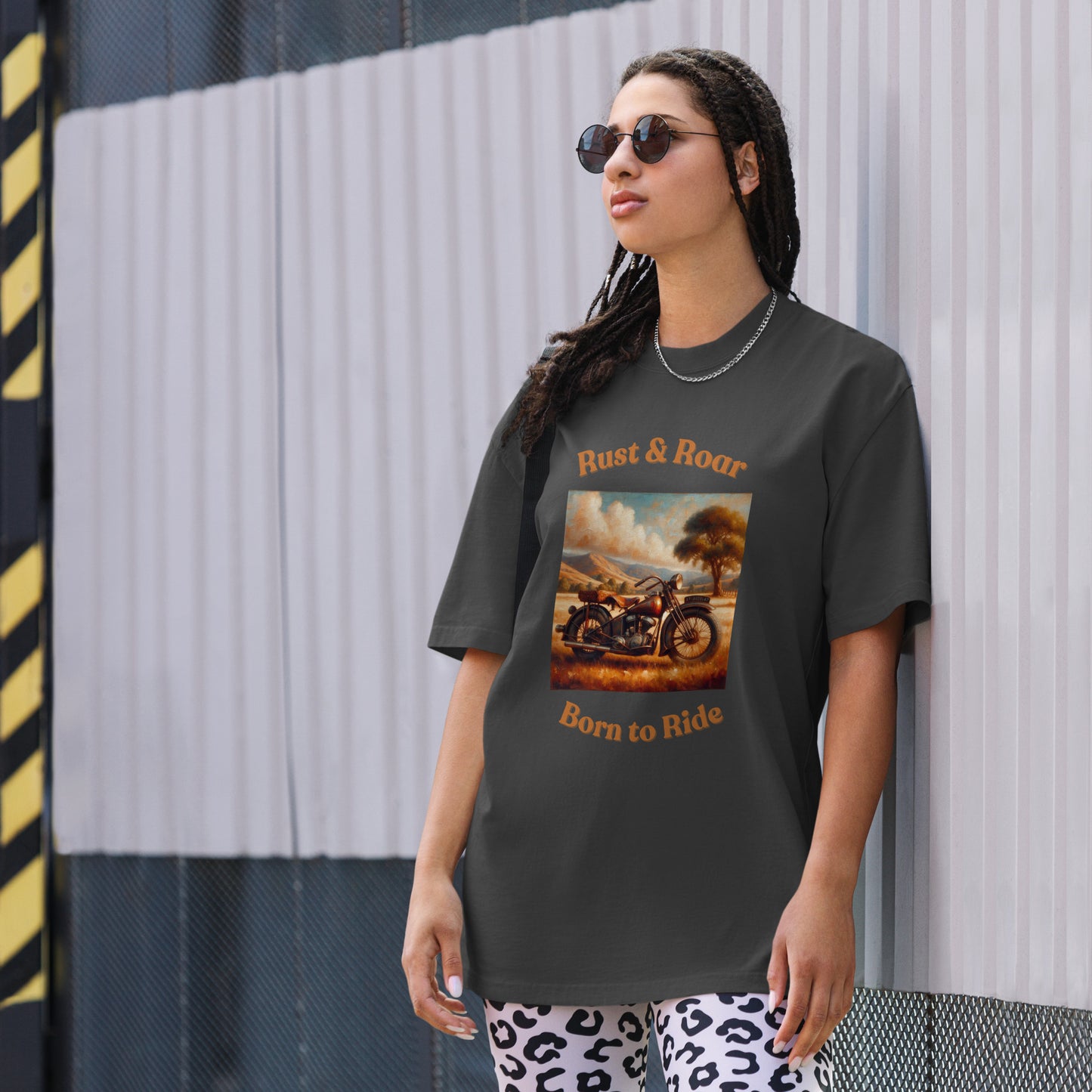 Unisex cotton Rust and Ride T-shirt Oversized