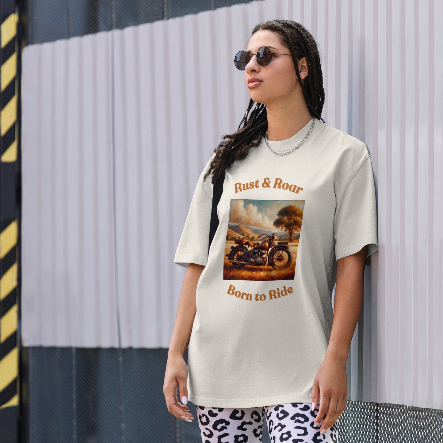 Unisex cotton Rust and Ride T-shirt Oversized