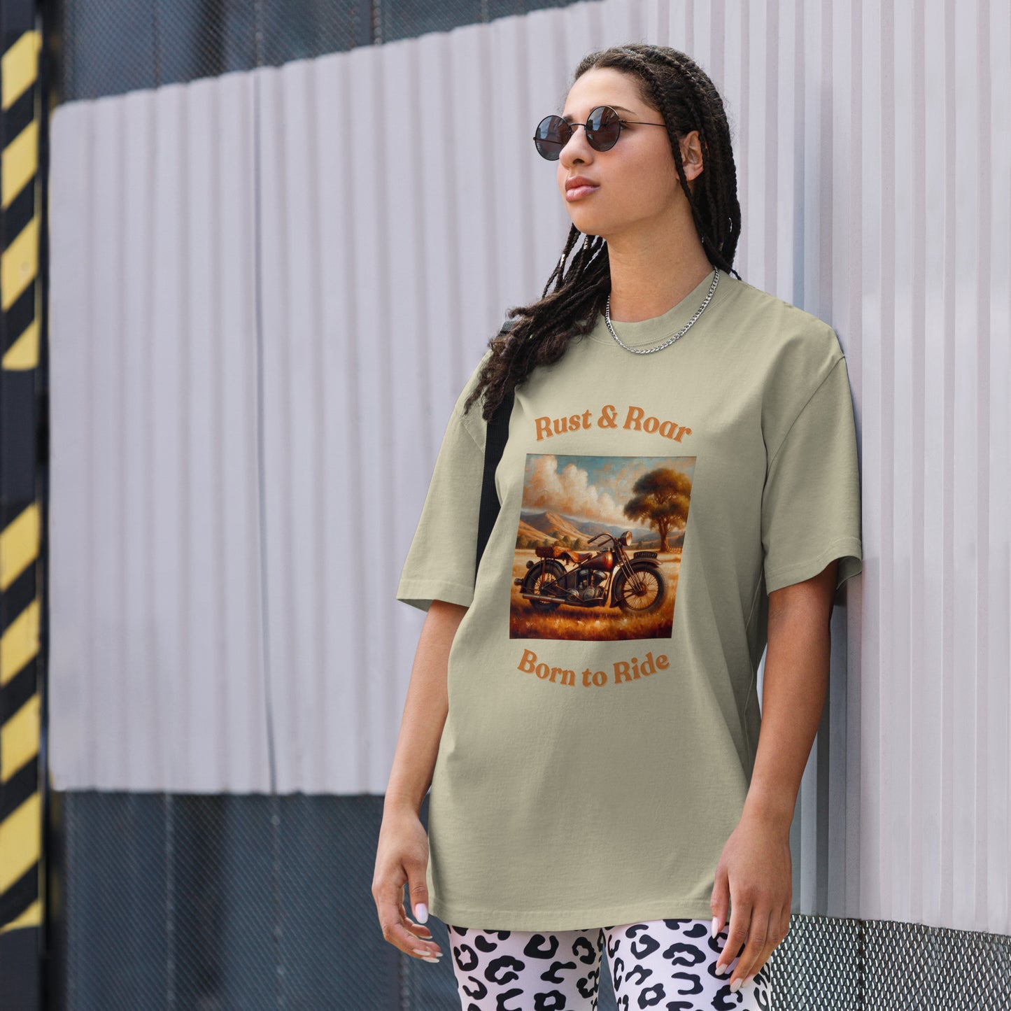 Unisex cotton Rust and Ride T-shirt Oversized