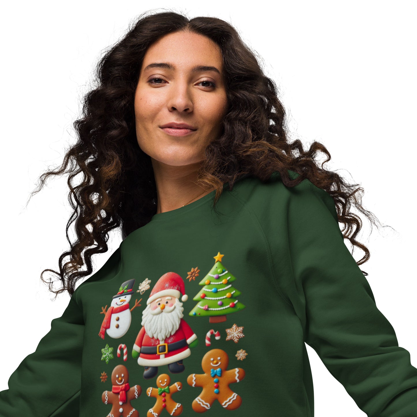 Unisex organic raglan sweatshirt Christmas Elements