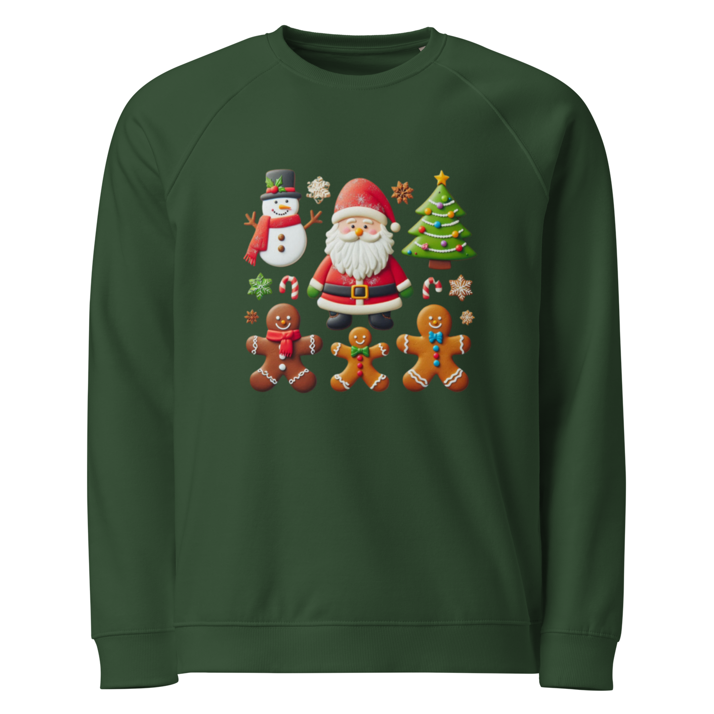 Unisex organic raglan sweatshirt Christmas Elements