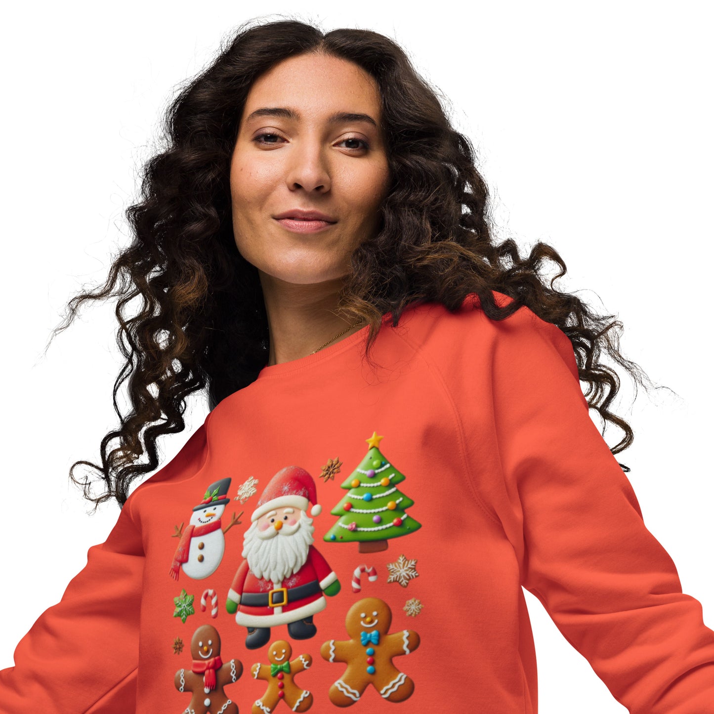 Unisex organic raglan sweatshirt Christmas Elements