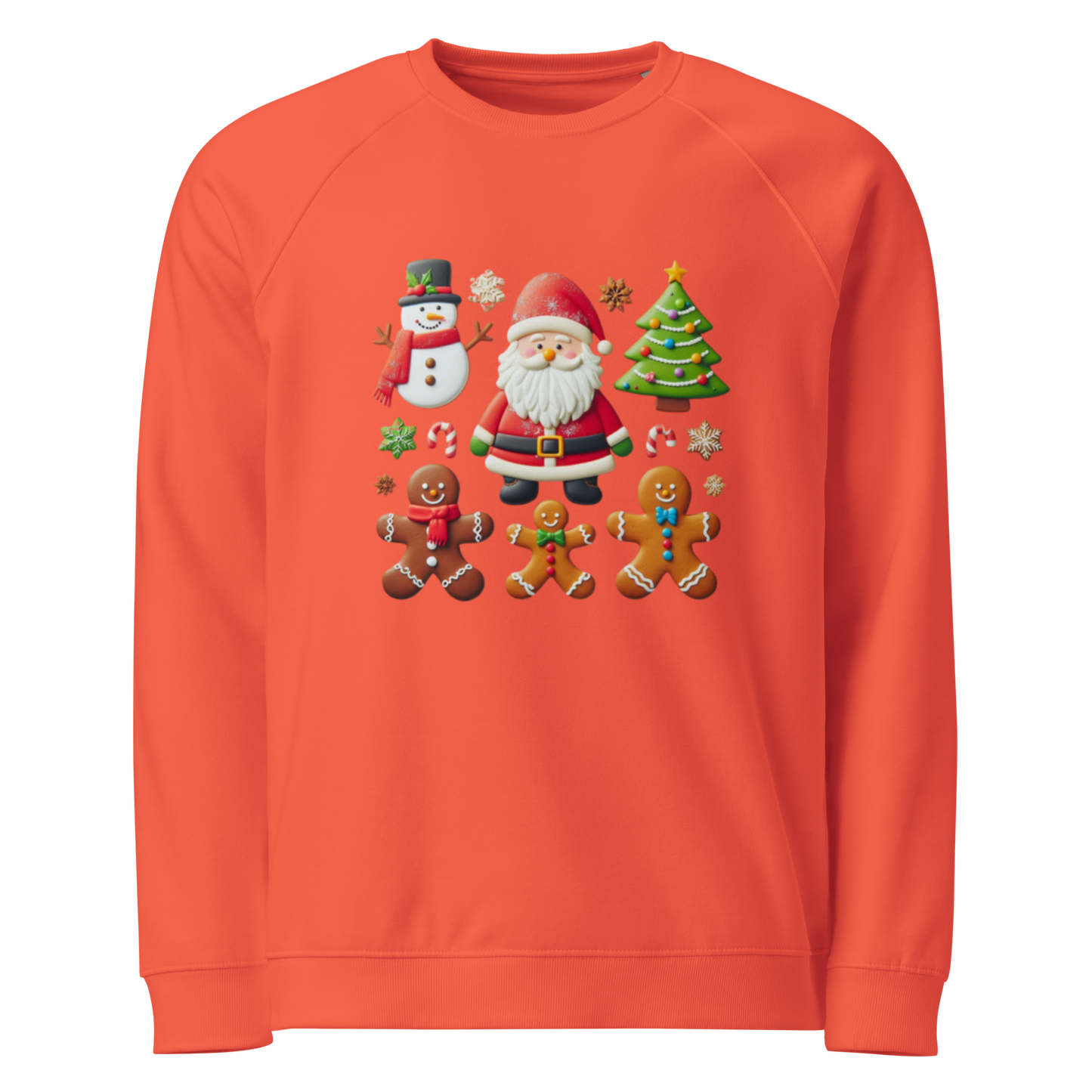 Unisex organic raglan sweatshirt Christmas Elements