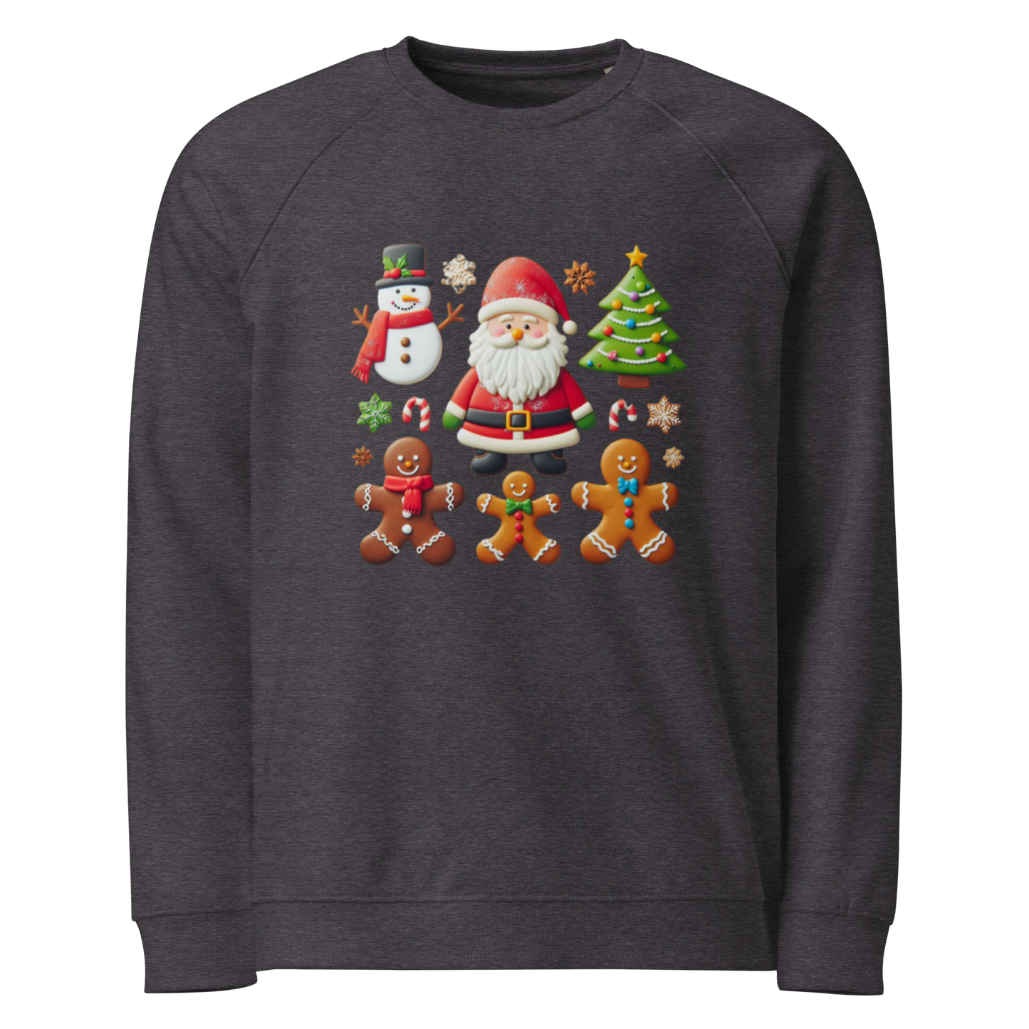 Unisex organic raglan sweatshirt Christmas Elements