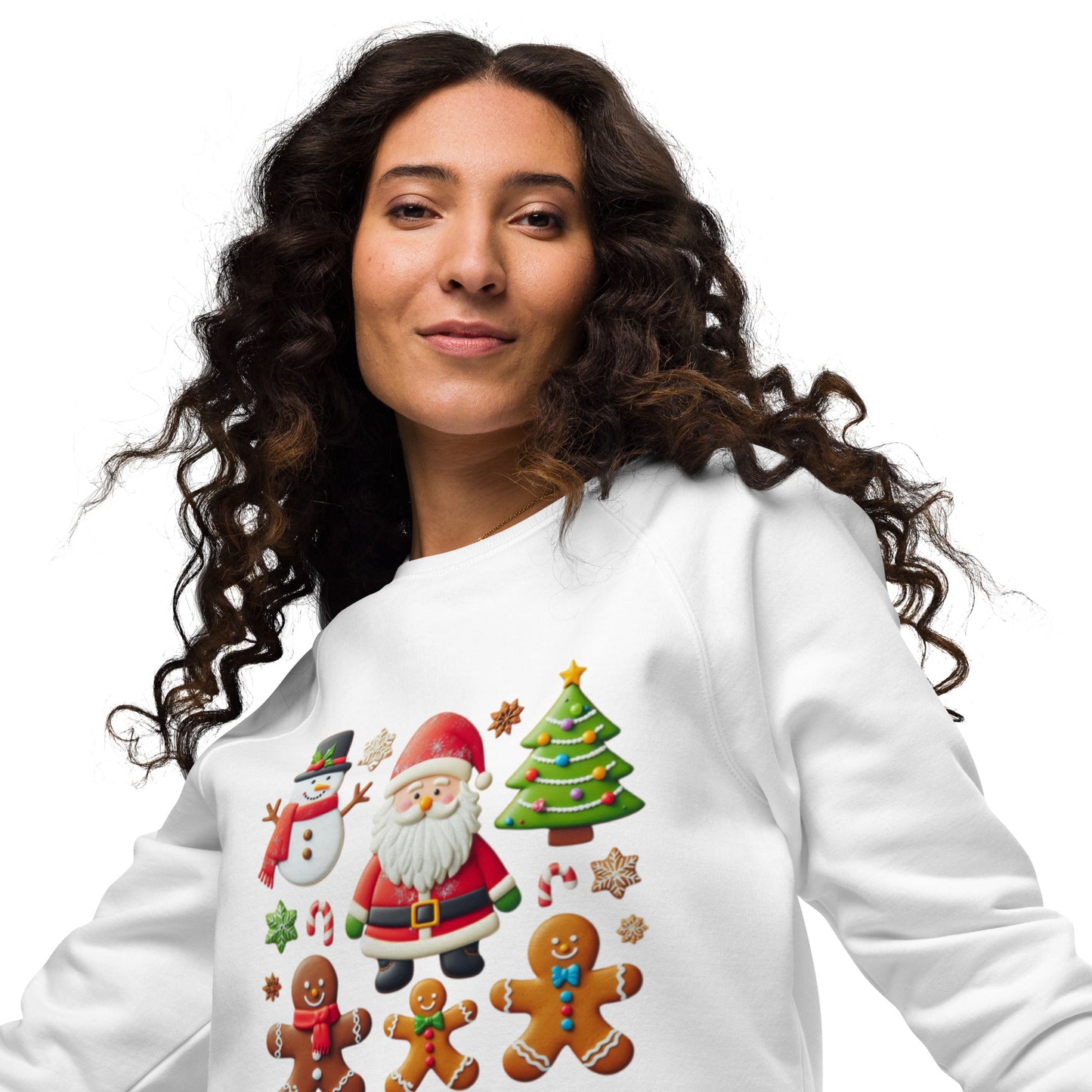 Unisex organic raglan sweatshirt Christmas Elements