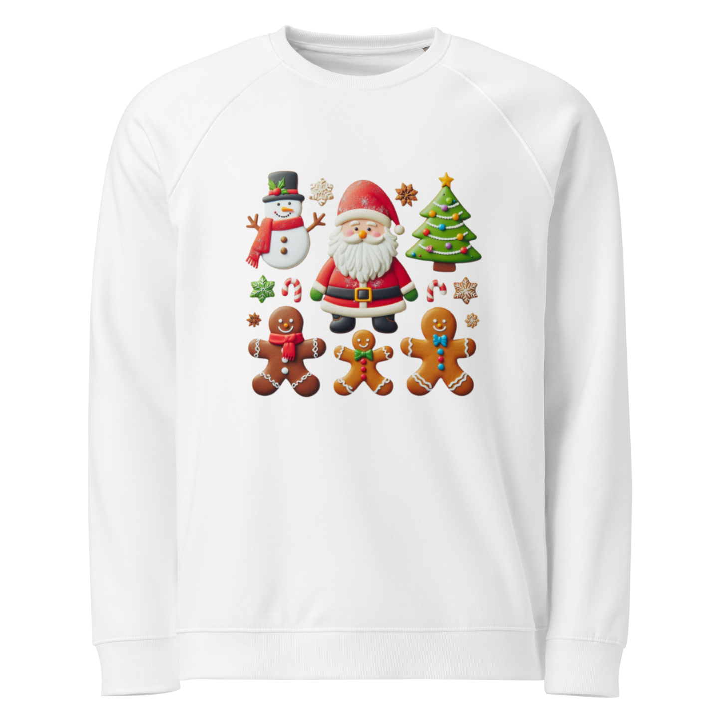 Unisex organic raglan sweatshirt Christmas Elements